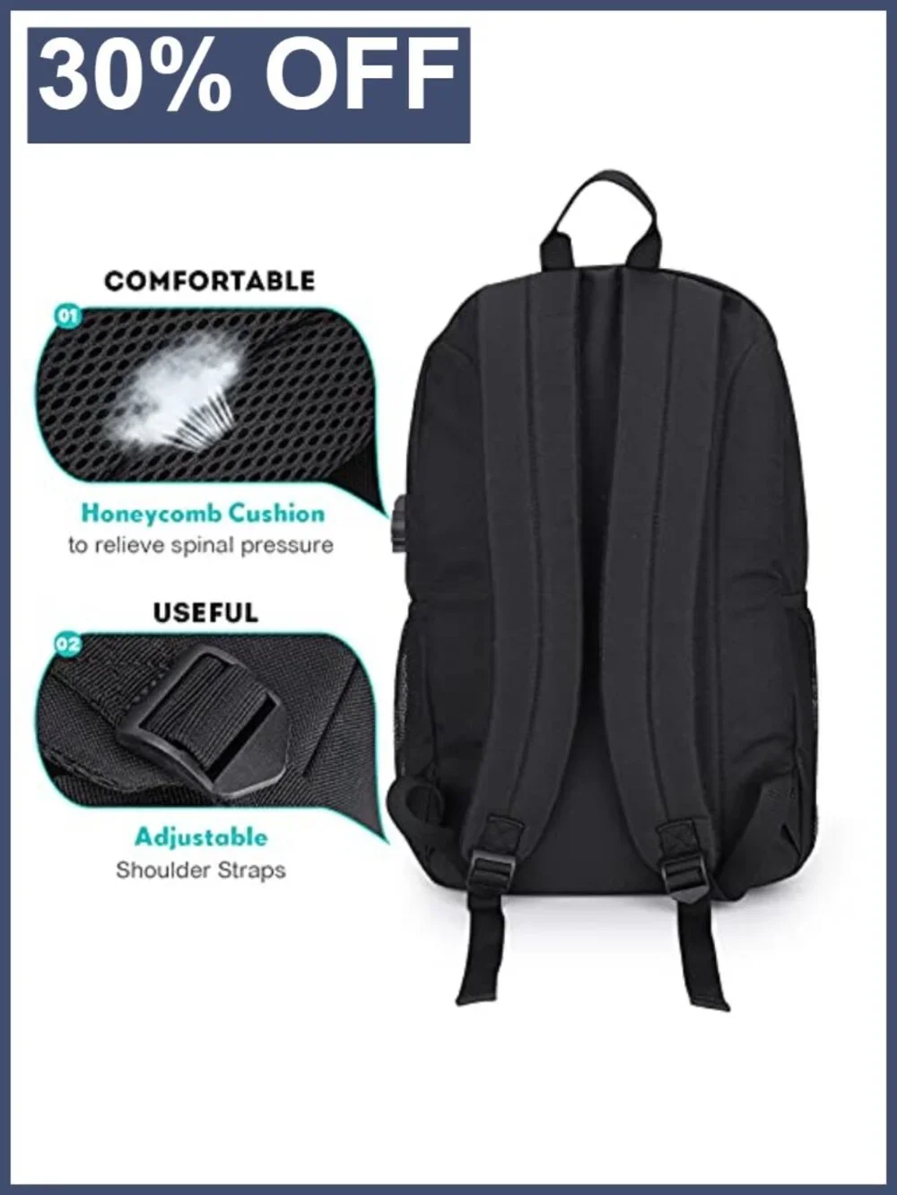 Skateboard Anime Luminous School Backpack with USB Port, Anti-Theft Lock, Sling
